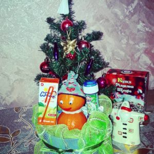 Новогодний детский букет «Снеговичок»